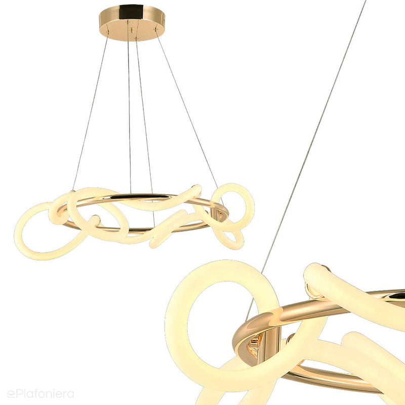 Nowoczesna lampa wisząca LED do salonu (złota 30cm) Lucea 80391-04-P01-FG PARADAS