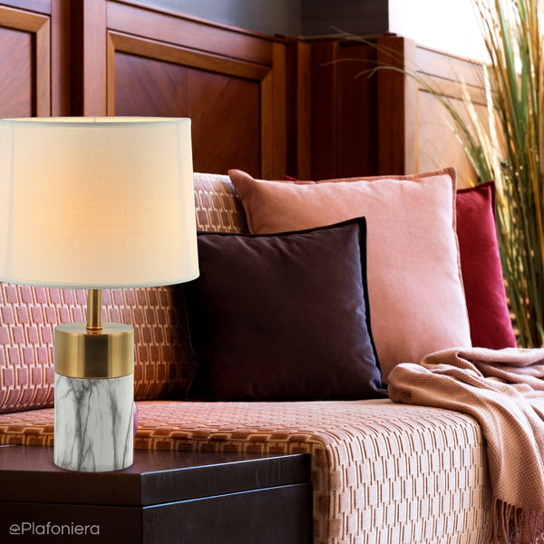 Lampa nocna stojąca do salonu sypialni (45cm, patyna - marmur) Lucea 80409-01-TS1-SW TAVIS
