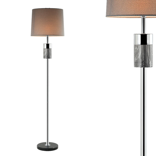 Lampa nocna podłogowa do salonu (166cm, chrom - marmur) Lucea 80409-03-F01-GW TAVIS