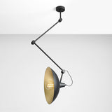 Plafon ustawny 35cm, lampa sufitowa, ścienna czarna, złota 1xE27, Aldex (Melos) 808PL/G1/Z - ePlafoniera