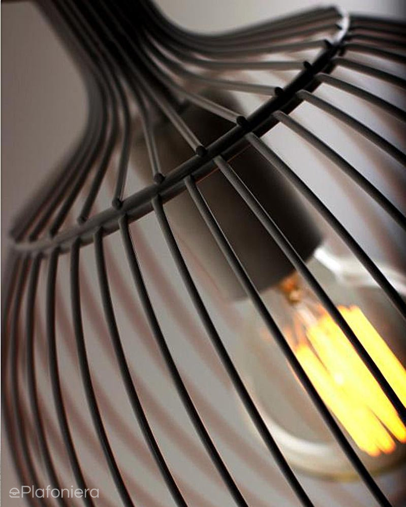 Czarna nowoczesna druciana lampa loftowa - wisząca do salonu (1x E27) Lampex (Tosya) 842/C