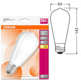 Żarówka LED E27 Filament mleczna (Edison ST64, 6,5W/4W) (730lm/470lm, 2700K) Osram/OSRPARL8512