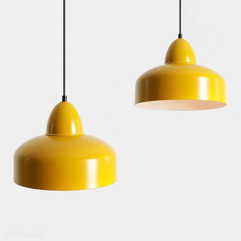 Kolorowa lampa wisząca, metalowa pojedyncza, Como Mustard (Aldex)