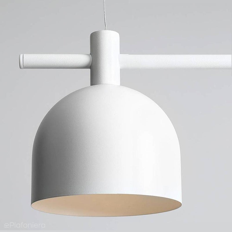 Biała lampa wisząca industrialna, vintage do salonu (żyrandol na listwie 3xE27) Aldex (beryl) 976E - ePlafoniera