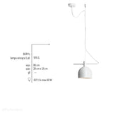 Biała lampa wisząca industrialna, vintage do salonu (1xE27) Aldex (beryl) 976G - ePlafoniera