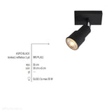 Czarny reflektor sufitowy spot na listwie 10cm (1x GU10) Aldex (Aspo) 985PL/G1 - ePlafoniera