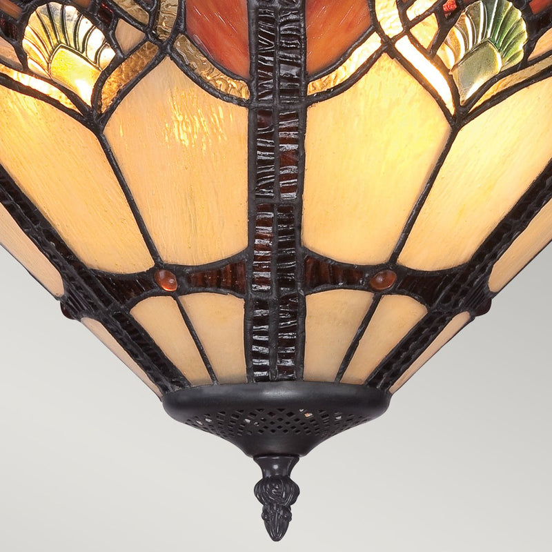 Tiffany lampa witrażowa sufitowa Cambridge, Quoizel