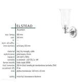 Kinkiet łazienkowy Austen polerowany chrom - Elstead (szkło, wys. 30cm) G9 1x4W