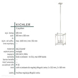 Mosiężna lampa wisząca - klatka 30x30cm do salonu kuchni sypialni (4xE14) Kichler (Cayden)