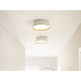 Biała lampa sufitowa dobrze oświetlająca, metalowa do salonu kuchni 3xE14, Feiss (Asher)