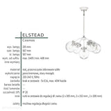 Kremowa lampa wisząca - żyrandol szklane kule (5xE14) do salonu sypialni kuchni, Elstead (Cosmos)