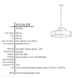 Nowoczesna lampa wisząca 61cm (stary brąz - szkło) do kuchni jadalni salonu (4xE27) Kichler (Emory)