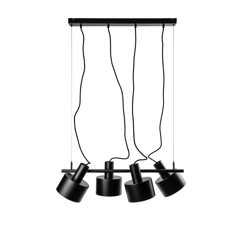 Czarna sufitowa lampa wisząca Enkel 4 - żyrandol do kuchni i salonu, Ummo