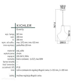 Nowoczesna lampa wisząca, szklana 27cm (chrom) do kuchni salonu restauracji (1xE27) Kichler (Everly)