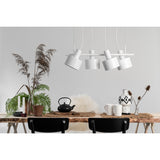 Biała metalowa lampa wisząca do kuchni, nad stół jadalny - Enkel 4, Ummo