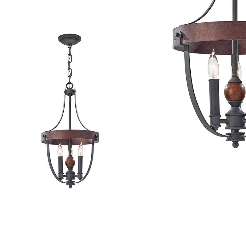 Loftowa, żelazna lampa wisząca Alston - Feiss / żyrandol, świecznik do salonu / sypialni (3xE14)