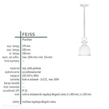 Szklana lampa wisząca 19cm (perłowe szkło, szczotkowana stal) do kuchni łazienki (1xE27) Feiss (Parker)