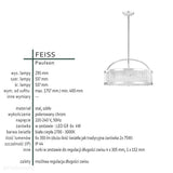 Lampa do łazienki 54cm wisząca szklana - chrom (G9 6x4W) Feiss (Paulson)