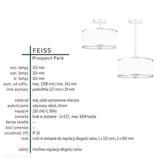 Lampa wisząca  sufitowa 32cm - (szkło, chrom, nikiel) do kuchni salonu sypialni (2xE27) Feiss (Prospect)