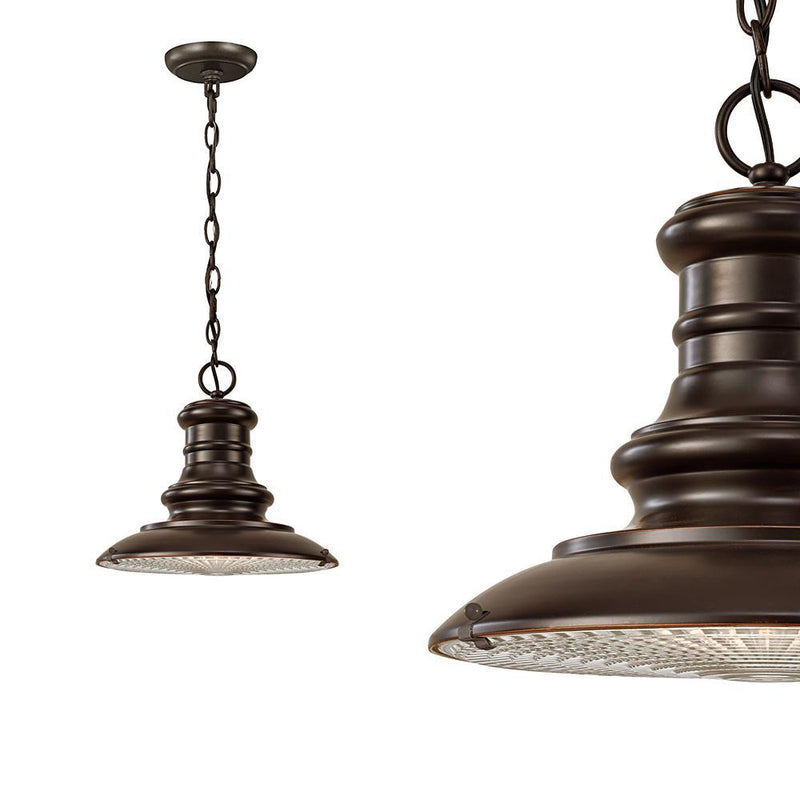 Industrialna lampa wisząca Redding do domu i ogrodu z IP44 - Feiss (30cm / 1xE27)