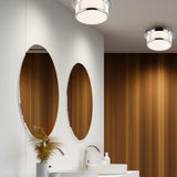 Sufitowa lampa do łazienki 42/33cm (szklana, chrom) plafon (E27) Feiss (Woodward)