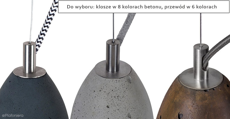 Betonowa lampa wisząca - nowoczesna industrialna, do salonu (1xE27) (Febe 19) Loftlight