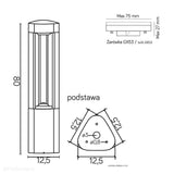 Nowoczesny słupek ogrodowy 30/50/80cm - lampa zewnętrzna stojąca (1x GX53) SU-MA (Fan)