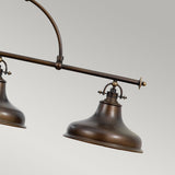 Industrialna lampa (brąz) wisząca, żyrandol 133x33cm, do kuchni salonu (1xE27) Quoizel (Emery)