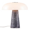 Glossy | Marmurowa szara lampa stołowa z włącznikiem i szklanym kloszem | Design For The People