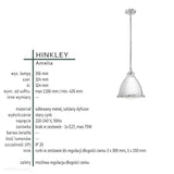 Lampa ze szklanym dyfuzorem 32cm - wisząca (stary cynk) do kuchni salonu (1xE27) Hinkley (Amelia)