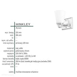Lampa do łazienki ścienna Avon (szkło, polerowany chrom, G9 1x4W) kinkiet łazienkowy 3000K - Hinkley