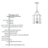 Wisząca latarnia 30cm (nikiel) lampa do salonu kuchni sypialni łazienki (4xE14) Hinkley (Gentry)