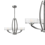 Lampa wisząca, żyrandol (60cm, nikiel) do kuchni salonu sypialni (G9 3x4W) Hinkley (Meridian)