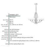 Lampa wisząca, żyrandol (69cm, nikiel) do kuchni salonu sypialni (G9 5x4W) Hinkley (Meridian)