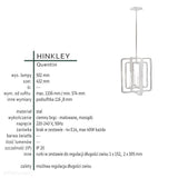 Loftowa lampa wisząca Quentin do salonu / jadalni - Hinkley, wys.50cm (ciemny brąz + mosiądz)