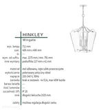 Szklana lampa wisząca (40x40cm) świecznik do salonu kuchni sypialni (4xE14) Hinkley (Wingate)