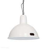 Biała metalowa lampa loftowa, industrialna (46cm) wisząca do salonu kuchni, Loftlight (Indica)