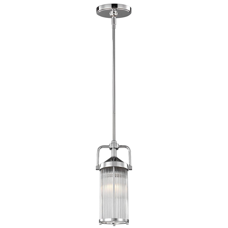 Lampa do łazienki 13cm wisząca szklana - chrom (G9 1x4W) Feiss (Paulson)