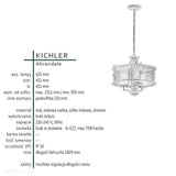 Lampa wisząca 45cm, metalowa siatka - kute żelazo, do salonu kuchni sypialni (3xE27) Kichler (Ahrendale)