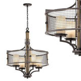 Lampa wisząca 61cm, metalowa siatka - kute żelazo, do salonu kuchni sypialni (4xE27) Kichler (Ahrendale)