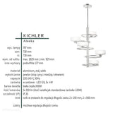 Metalowa lampa pionowa - szklane klosze (71cm) wisząca do salonu kuchni sypialni (G9 5x4W) Kichler (Aleeka)