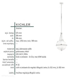 Szklana kula 38cm (nikiel) lampa wisząca do kuchni salonu sypialni (3xE14) Kichler (Aster)