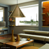 Mosiężna lampa, metalowa wisząca - do salonu sypialni kuchni (30/45cm 1xE27) (Konko Brass) Loftlight