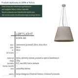 Betonowa lampa do salonu kuchni - wisząca nowoczesna industrialna (1xE27) (Kopa 60) Loftlight