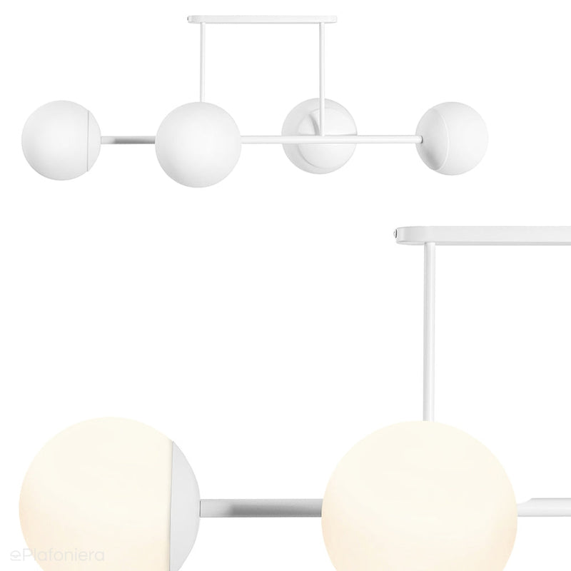 Biała minimalistyczna lampa sufitowa Kop D - żyrandol do kuchni i jadalni Ummo