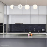 Biała minimalistyczna lampa sufitowa Kop D - żyrandol do kuchni i jadalni Ummo