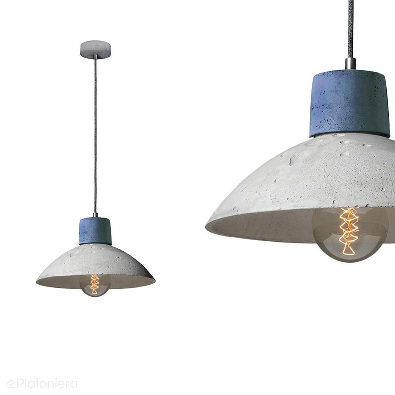 Betonowa lampa dwukolorowa - wisząca nowoczesna industrialna, do salonu kuchni (1xE27) (Korta 3) Loftlight