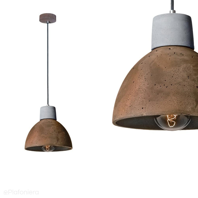 Betonowa lampa dwukolorowa - wisząca nowoczesna industrialna, do salonu kuchni (1xE27) (Korta 1) Loftlight