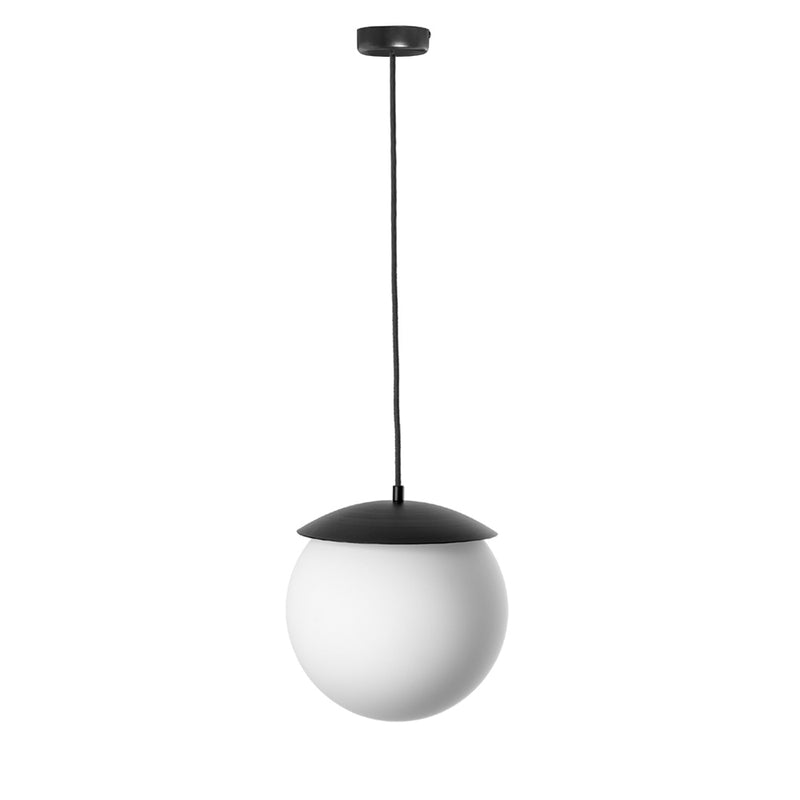 Biała kula Kuul E 30 cm, minimalistyczna lampa wisząca Ummo