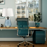 Lampa stołowa Lena z czteropozycyjnym przełącznikiem - Elstead, 60cm (niebieskie szkło, 1xE27, 1xGU10)